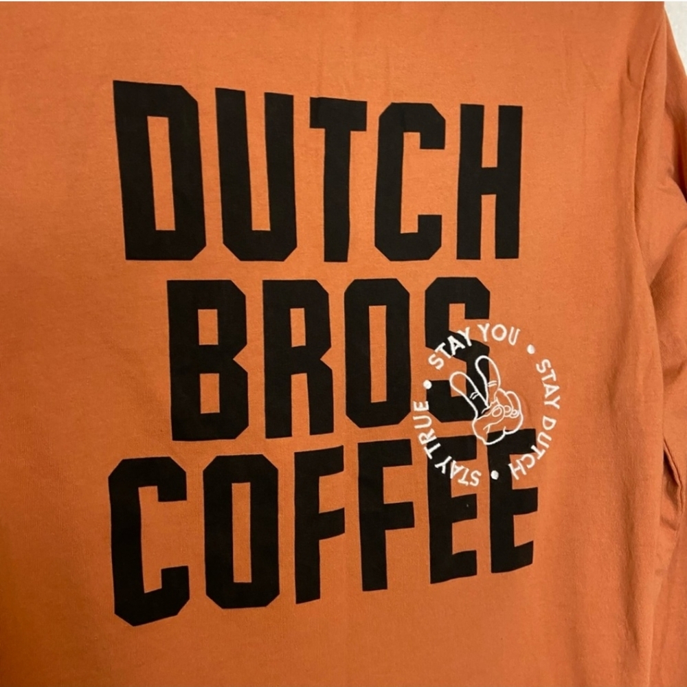 Dutch Bros Orange Long Sleeve Crewneck Tshirt Women's Medium - Picture 4 of 6